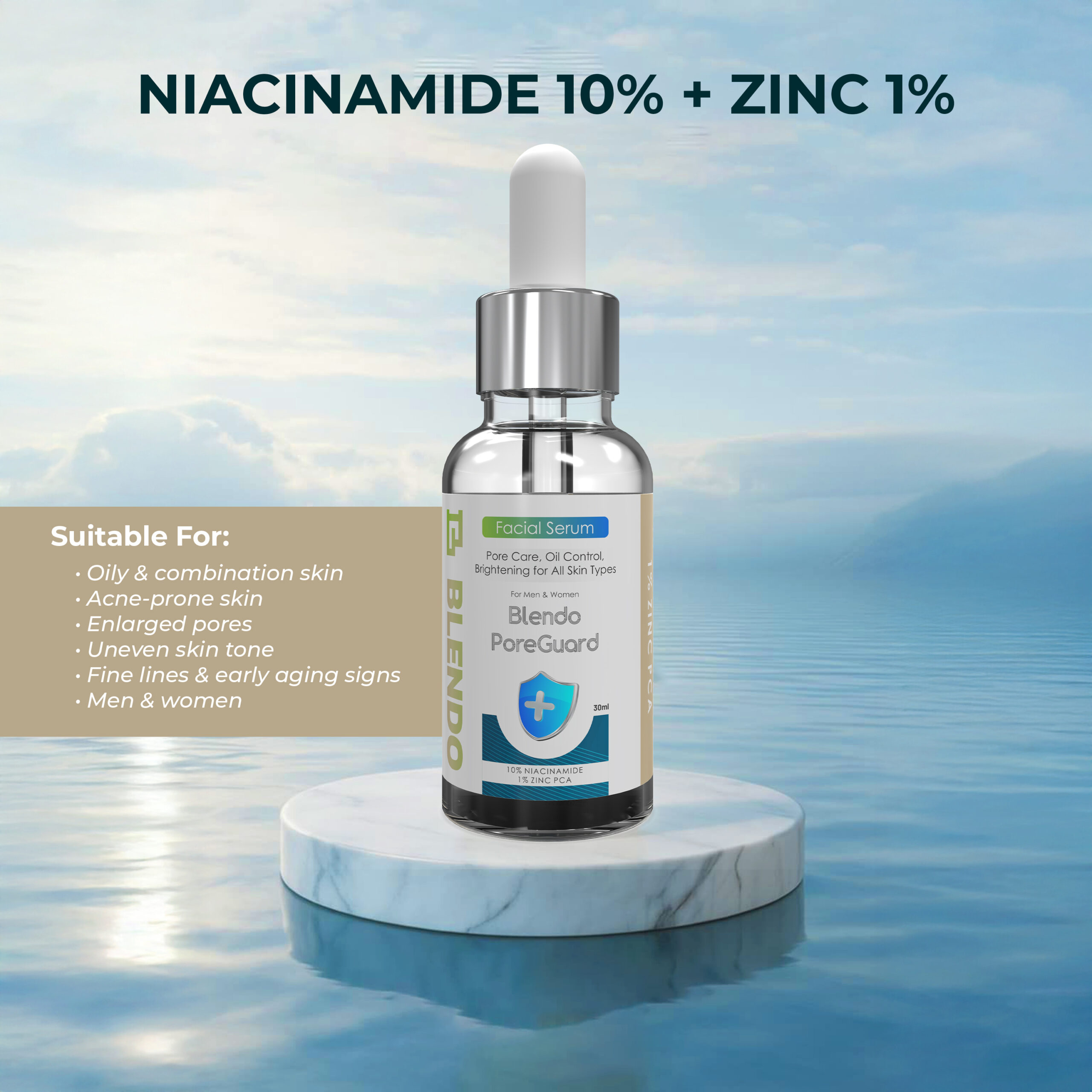 Blendo PoreGuard Niacinamide 10% + Zinc 1% Serum 30ml - Image 5