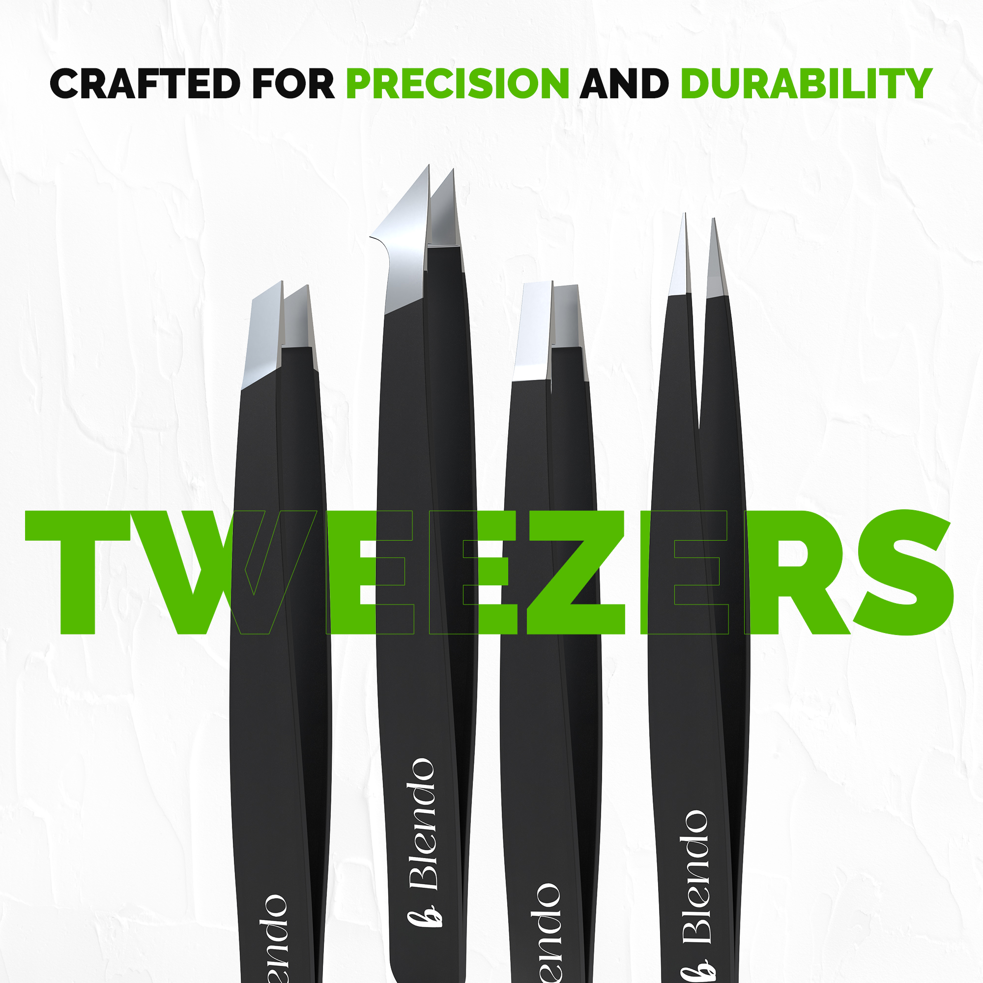 Blendo Professional Stainless Steel Tweezer Set (Pack of 4) - Image 3