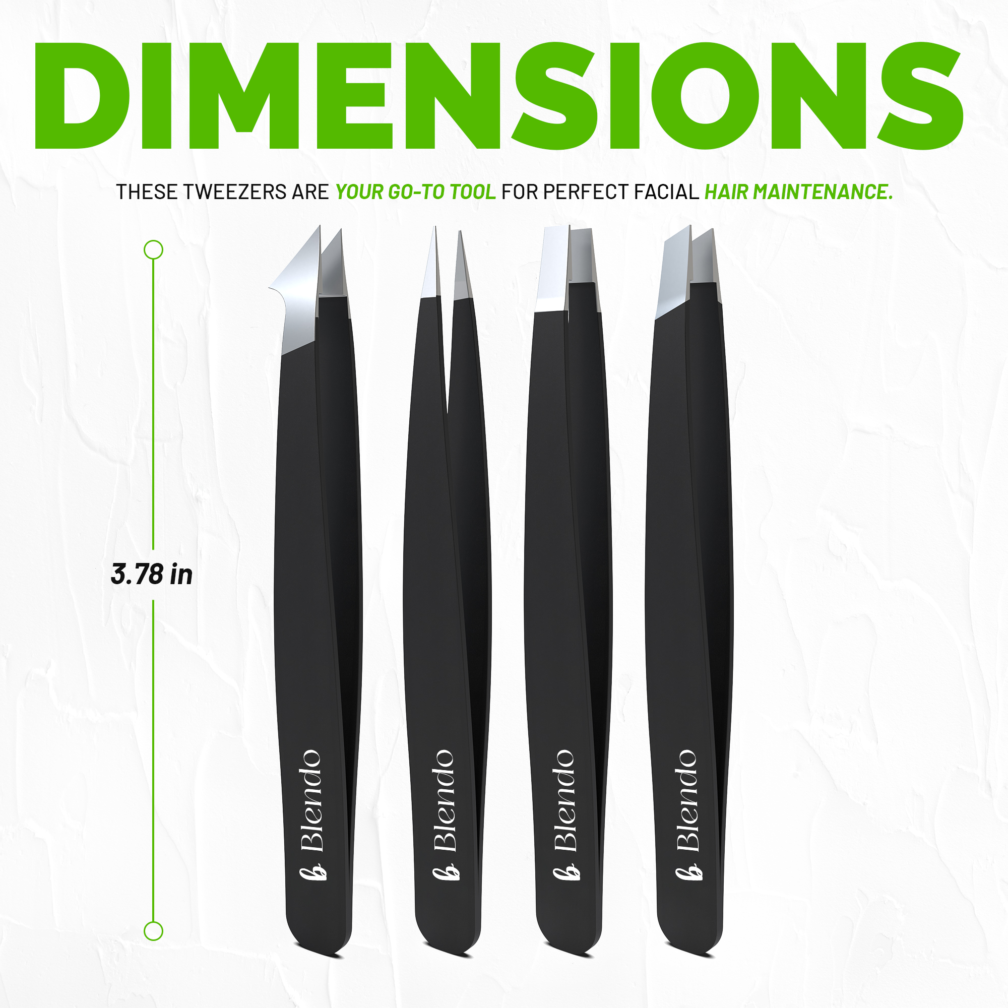 Blendo Professional Stainless Steel Tweezer Set (Pack of 4) - Image 4
