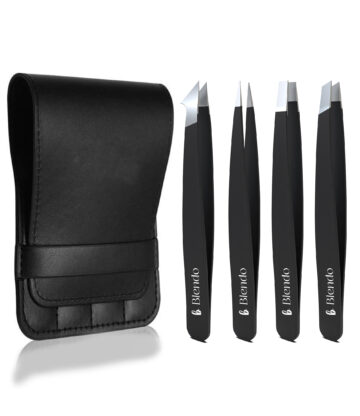 Blendo Professional Stainless Steel Tweezer Set (Pack of 4)